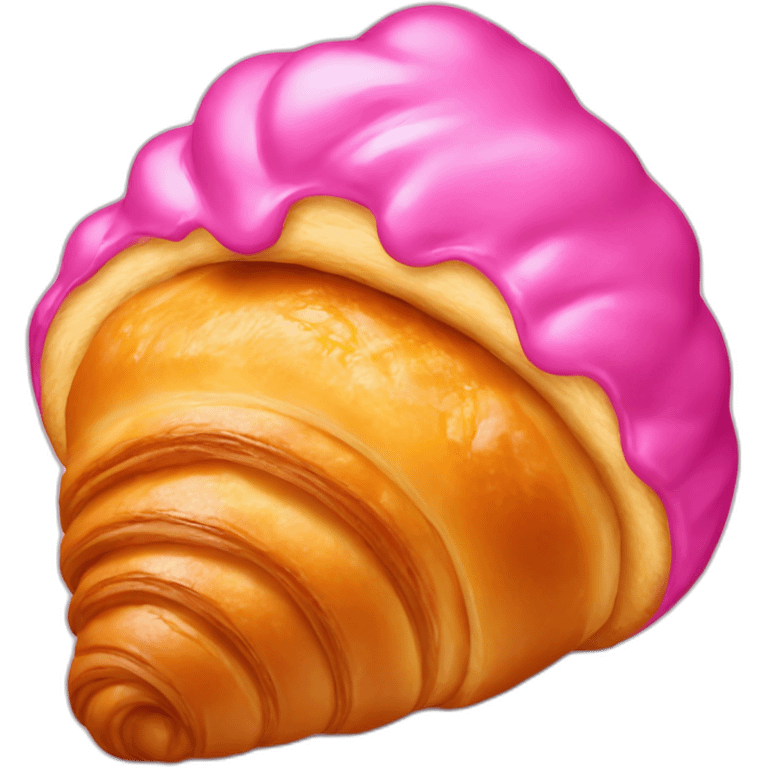 croissant with pink glacing emoji