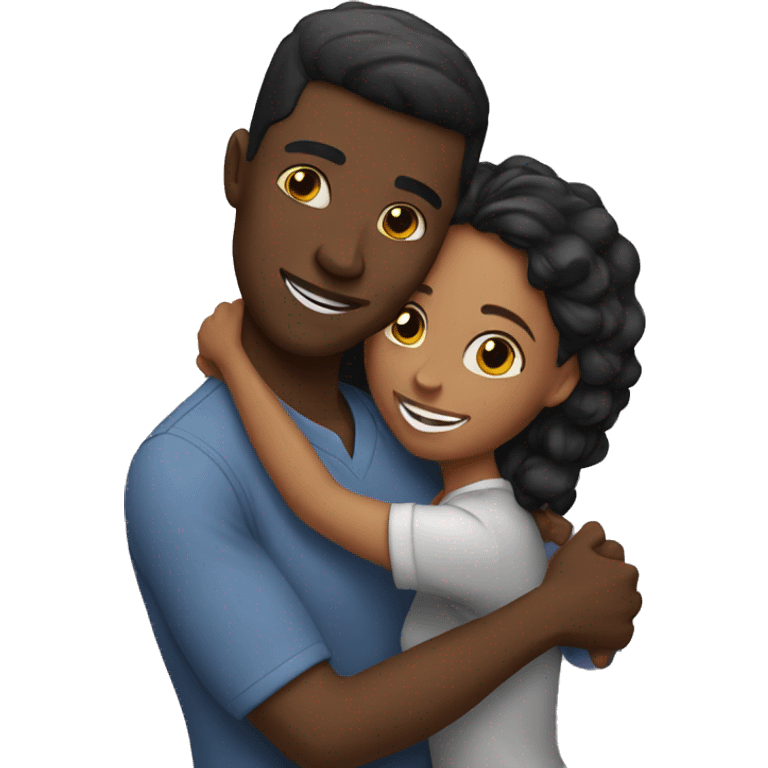 Black couple hugging  emoji