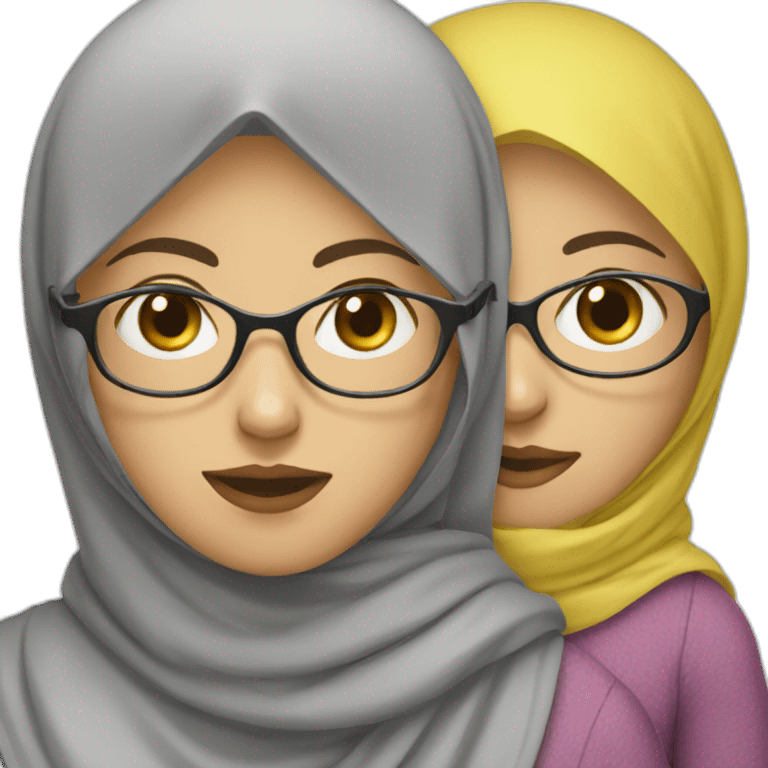 Mum with hijab and glasses and white skin holding fruits emoji