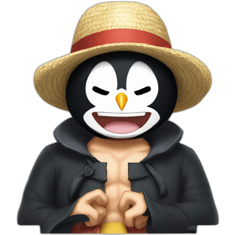 One Piece Luffy-Penguin emoji