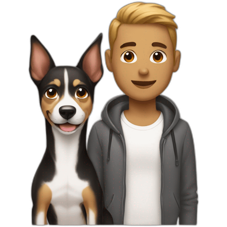 Gay guys with a dog emoji