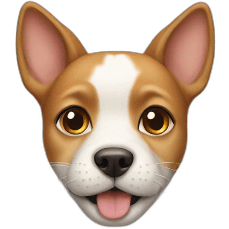 Dog with a cat face emoji