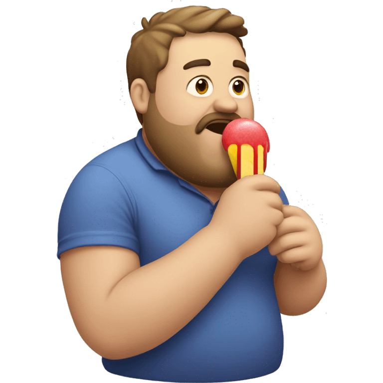 fat man eating a popsicle emoji