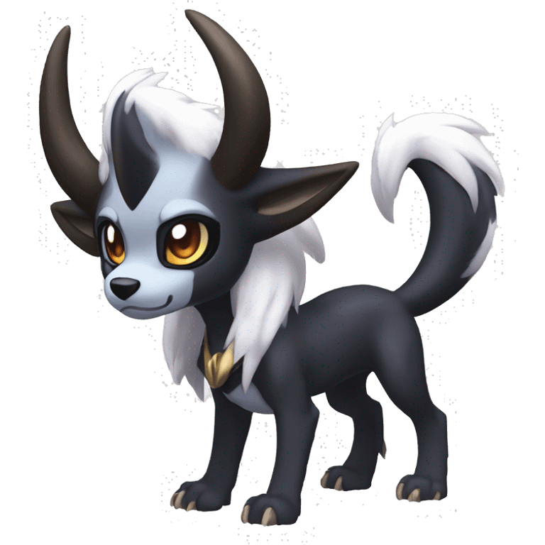 Edgy Cool Kawaii Baby Houndoom-Nargacuga-Absol-Garurumon-Pokémon Full Body Detailed High Quality emoji