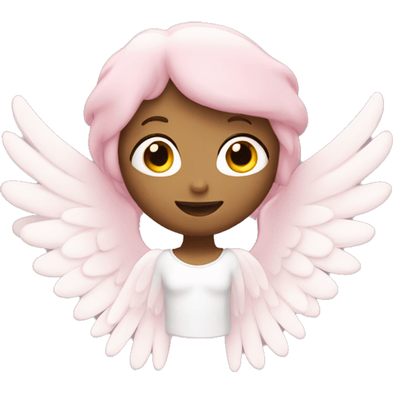 Light pink star with white angel wings emoji