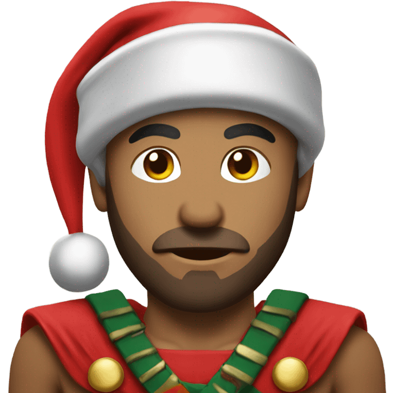 spartan male wearing santa hat emoji