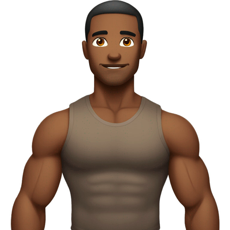 Strong muscular brown man emoji