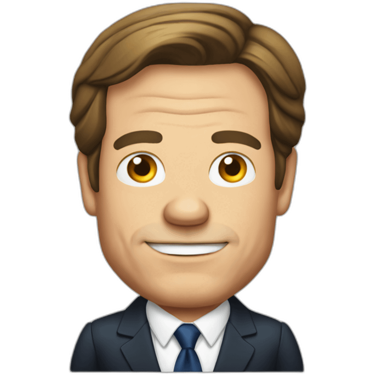 Mark Rutte in suit drinking beer emoji