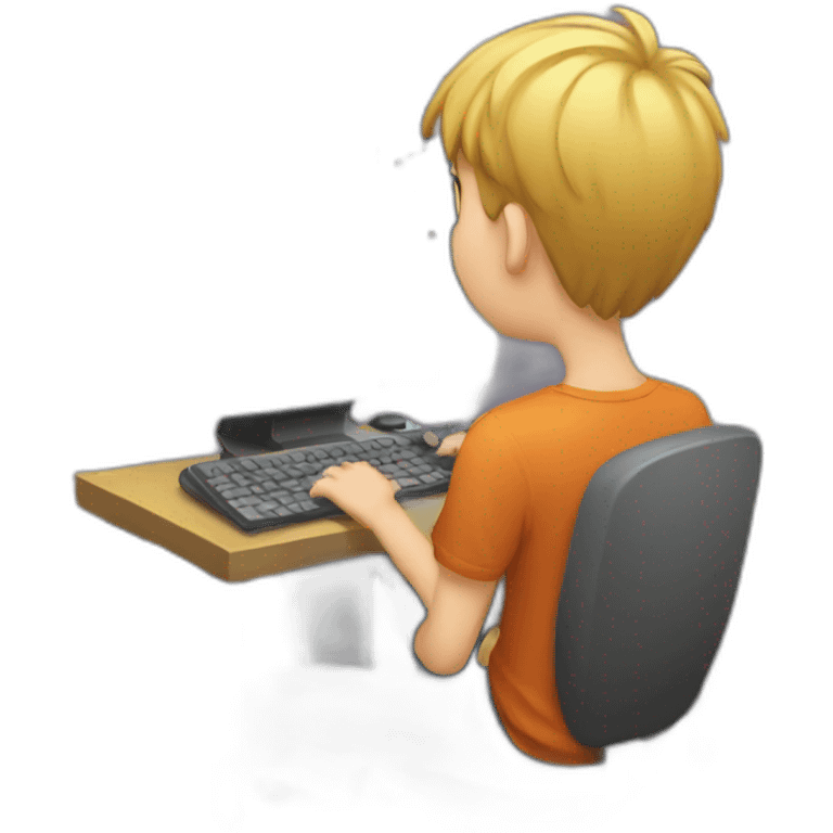 Boy playing a Computer game emoji