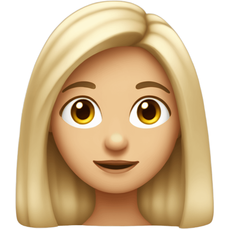 Menina branca, como o cabelo logo loiro e olhos castanhos  emoji