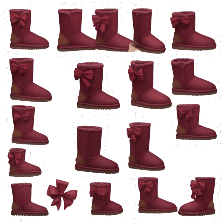 burgundy Ugg boots with bows emoji