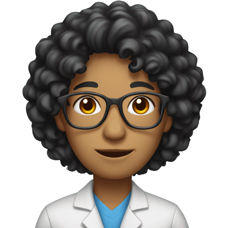 a chem teacher with black curly hir emoji