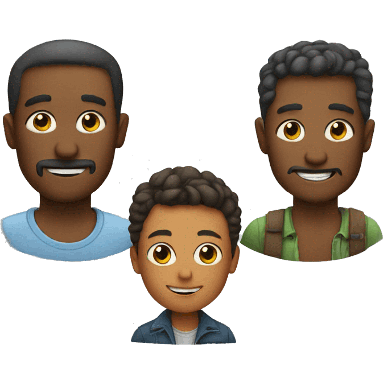 A couple of men with children emoji