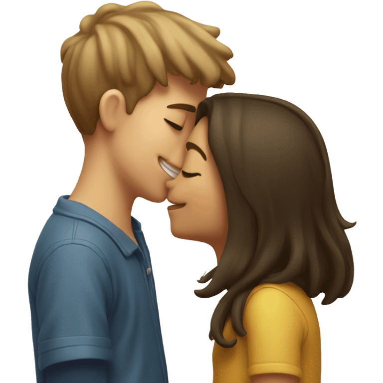 girl kissing boy emoji