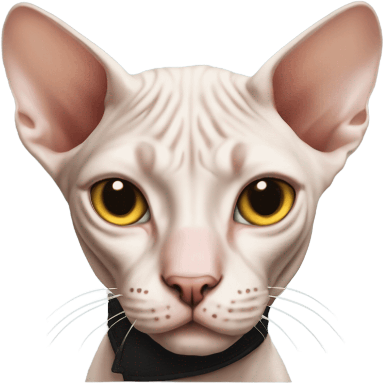 Sphynx cat without one eye with a pirate patch emoji