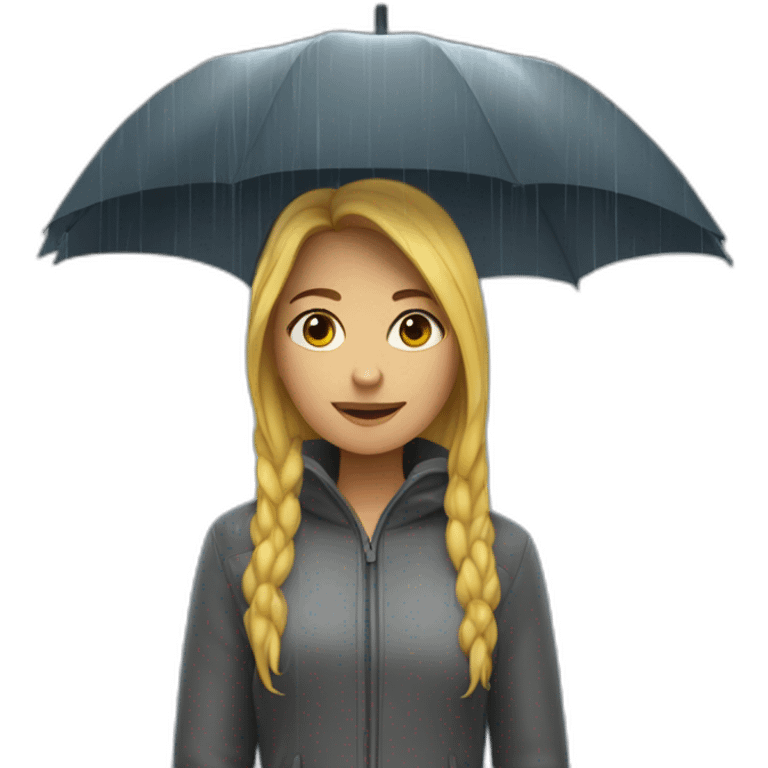 nudst woman standing in the rain emoji