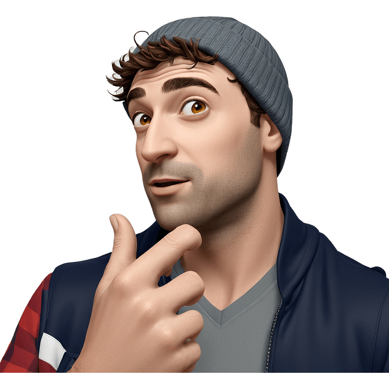 mature male portrait with beanie emoji