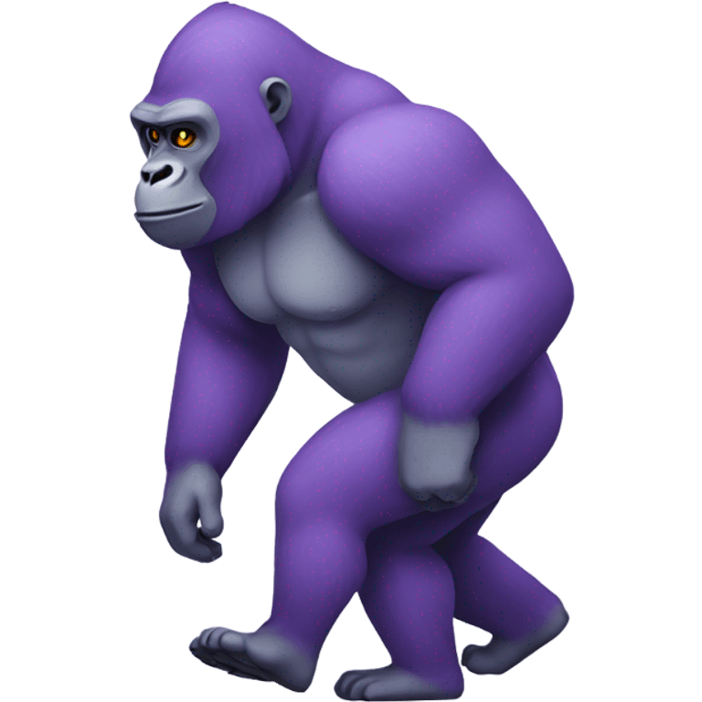 Purple gorilla walking  emoji