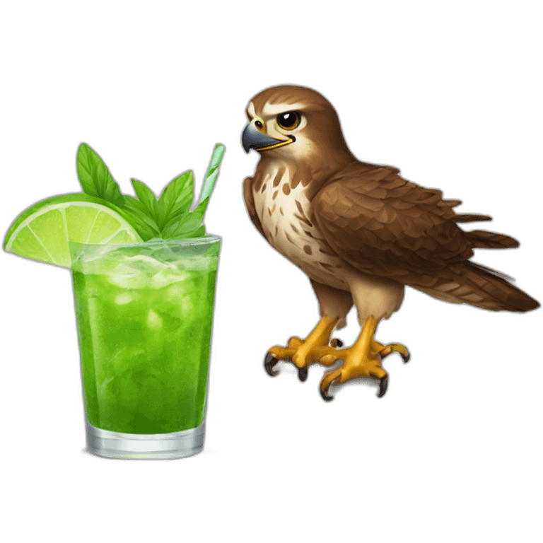 hawk with mojito emoji