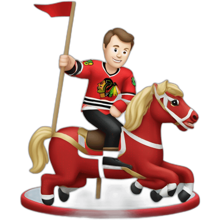 Jonathan Toews riding a merry go round emoji