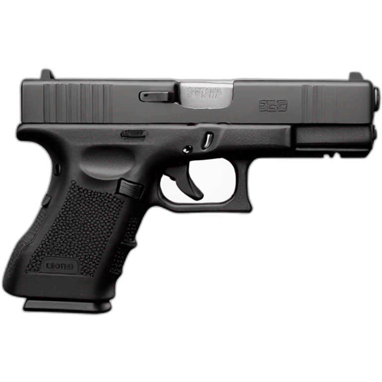 Glock pistol on white background. emoji