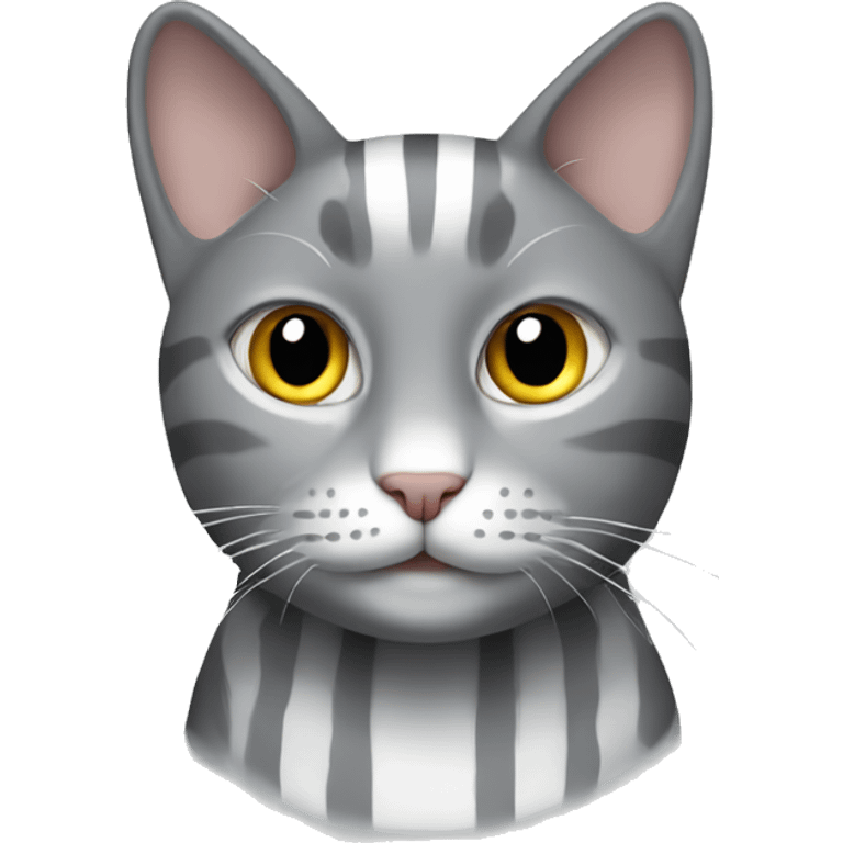 grey cat with white stripes emoji