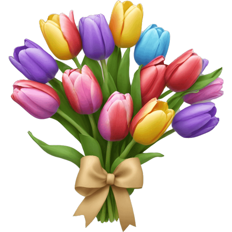 a bouquet of multicolor tulip flowers emoji