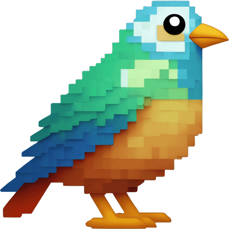 Digital 8-bit bird emoji