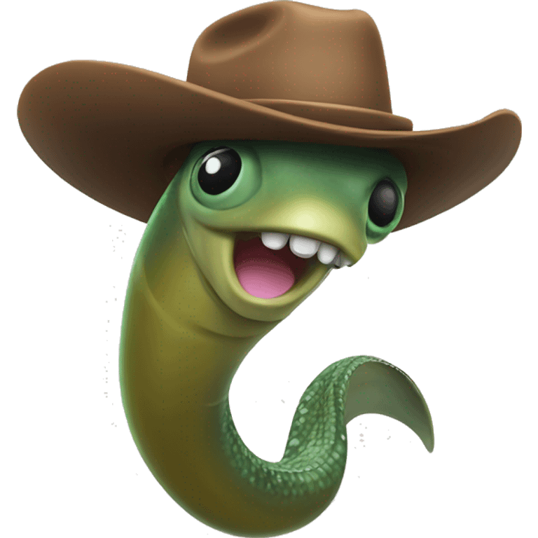 Eel with cowboy hat dancing  emoji