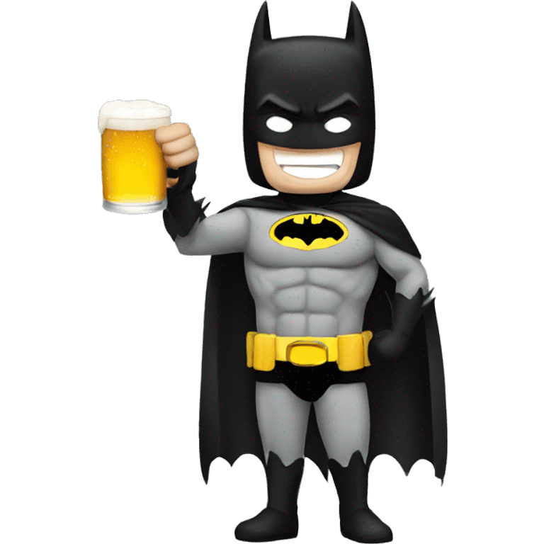 Batman with beer emoji