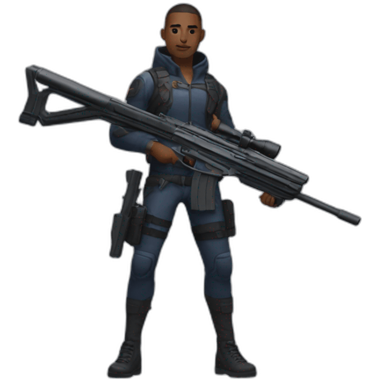 Jett from valorant holding a sniper rifle emoji