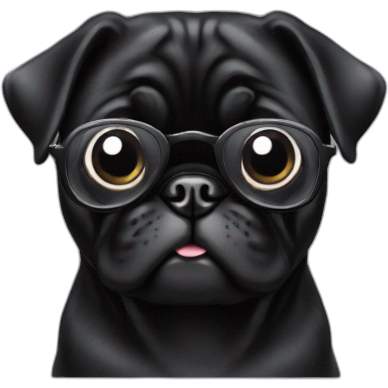 geek black pug emoji