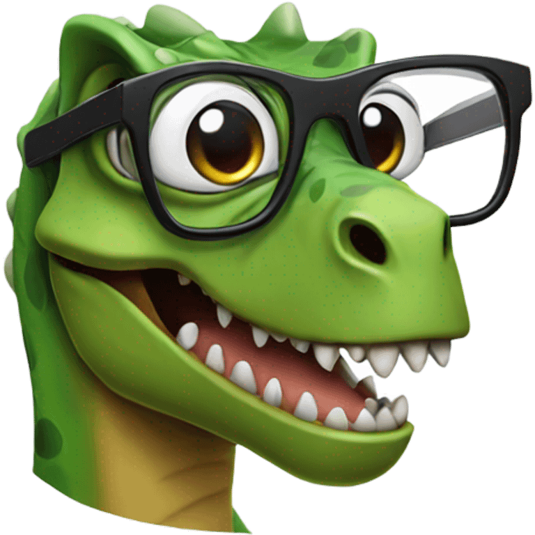 dinosaur wearing glasses emoji