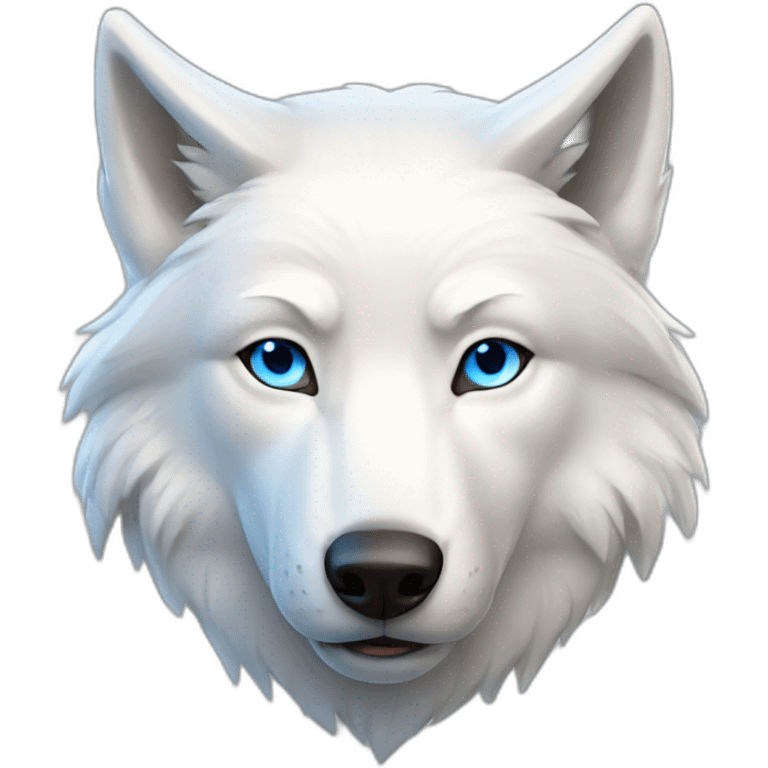 white wolf with blus eyes emoji