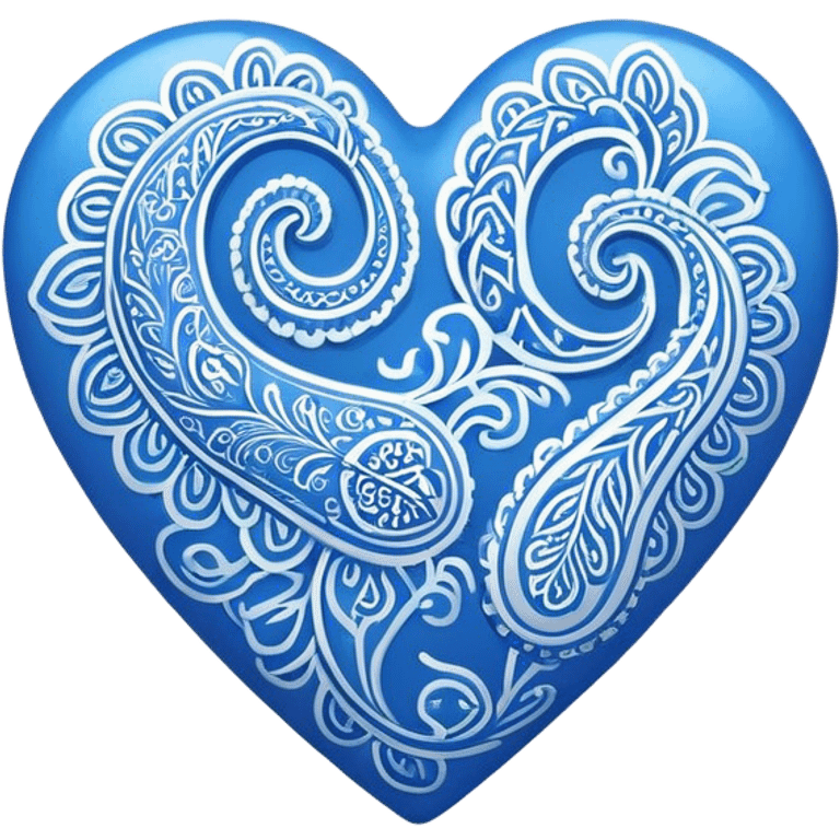 Blue heart paisley  emoji