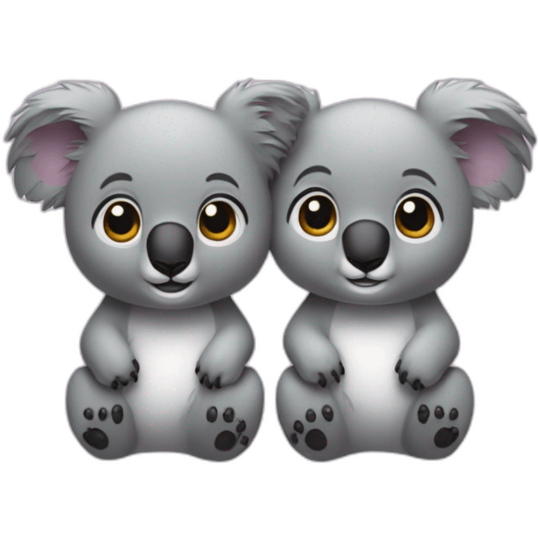 Two koalas united in an infinite loop emoji