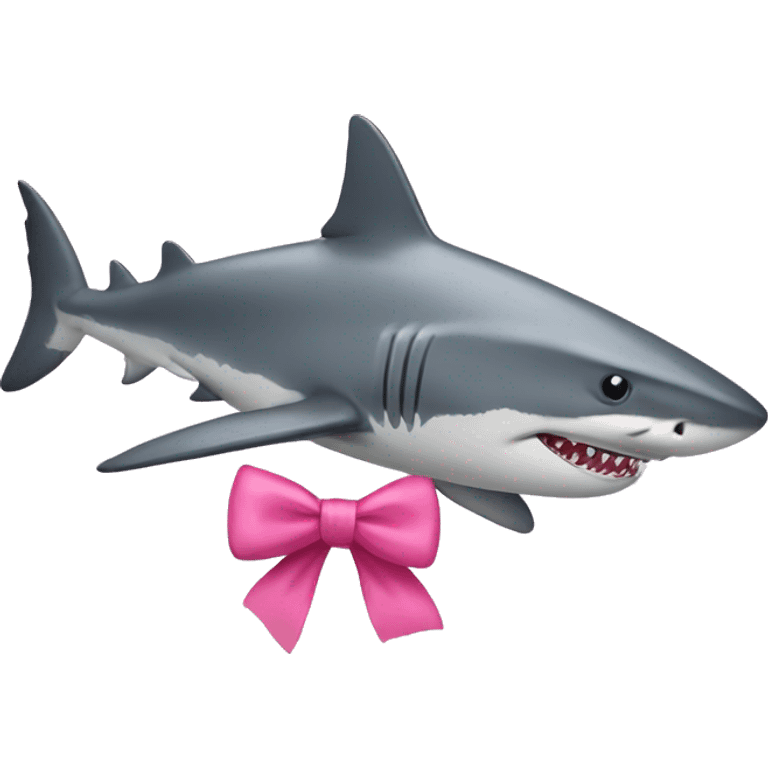 shark with pink bow on the fin emoji