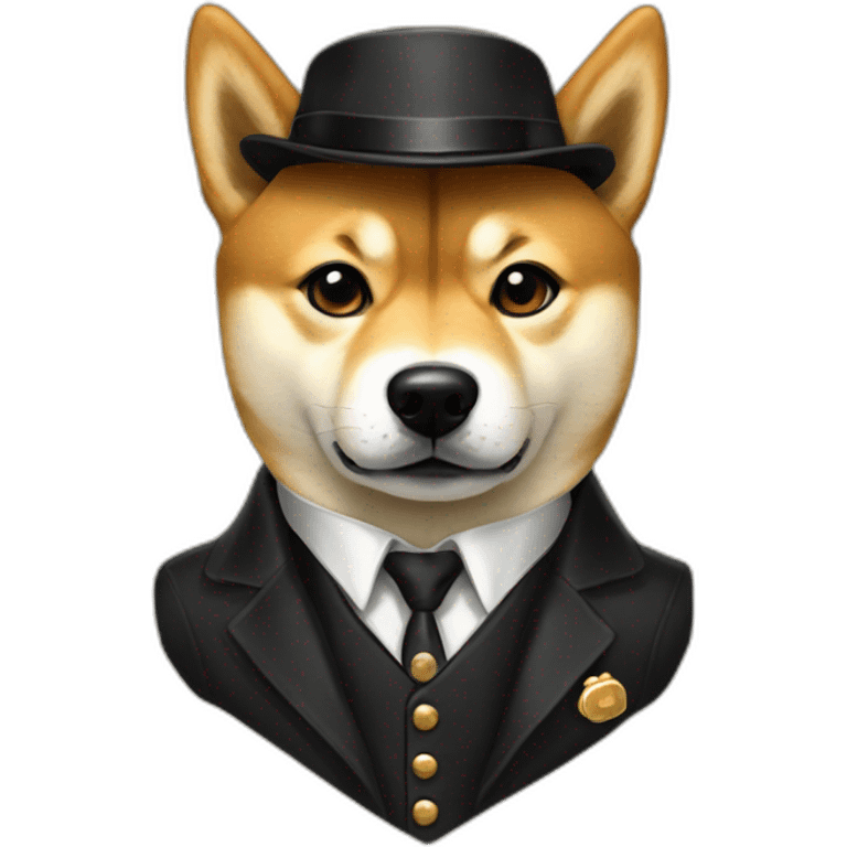 shiba inu doge wearing peaky blinder dress emoji