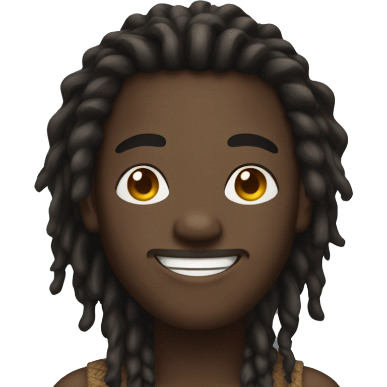 smiling dark-skinned male with dreadlocks emoji