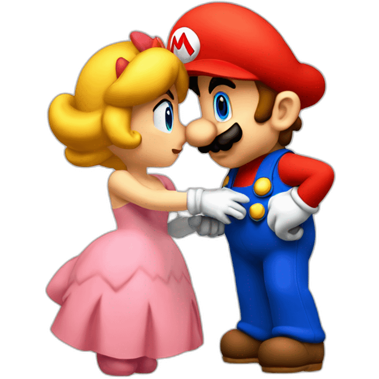 Mario kiss peach emoji