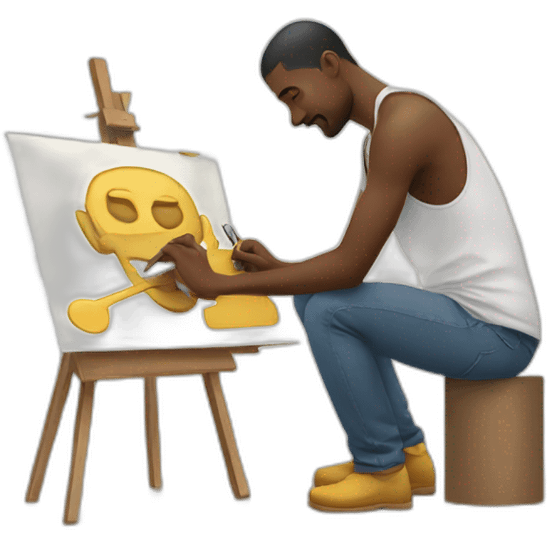 man creating artwork emoji