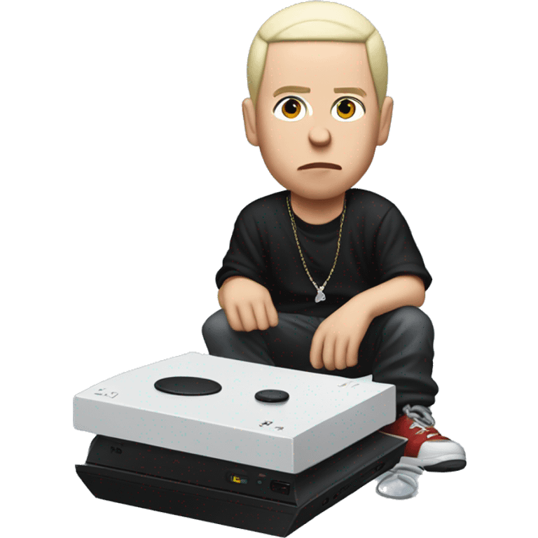 Eminem playing on a PS5 emoji