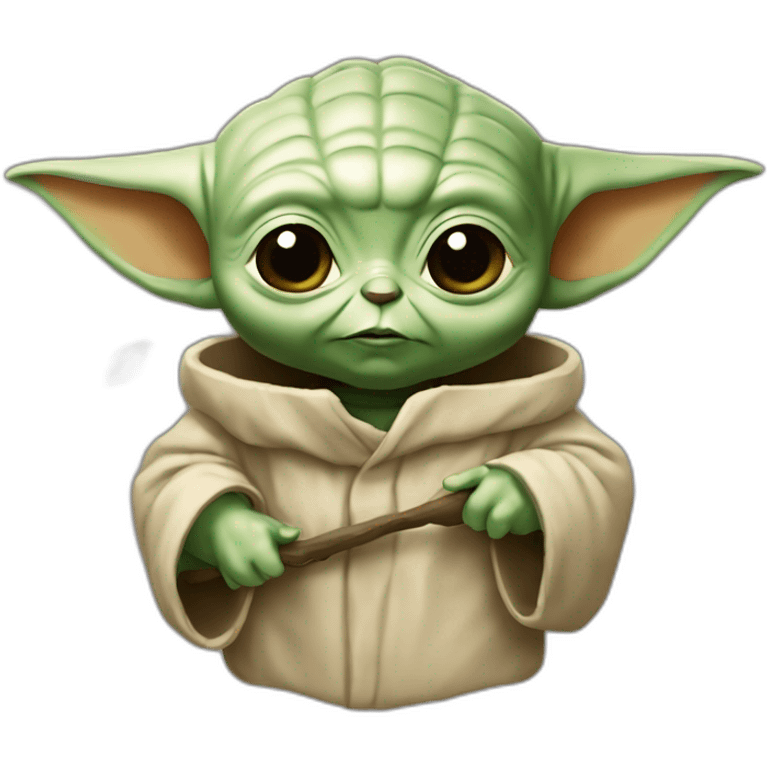 Bébé Yoda qui mange un tocos emoji