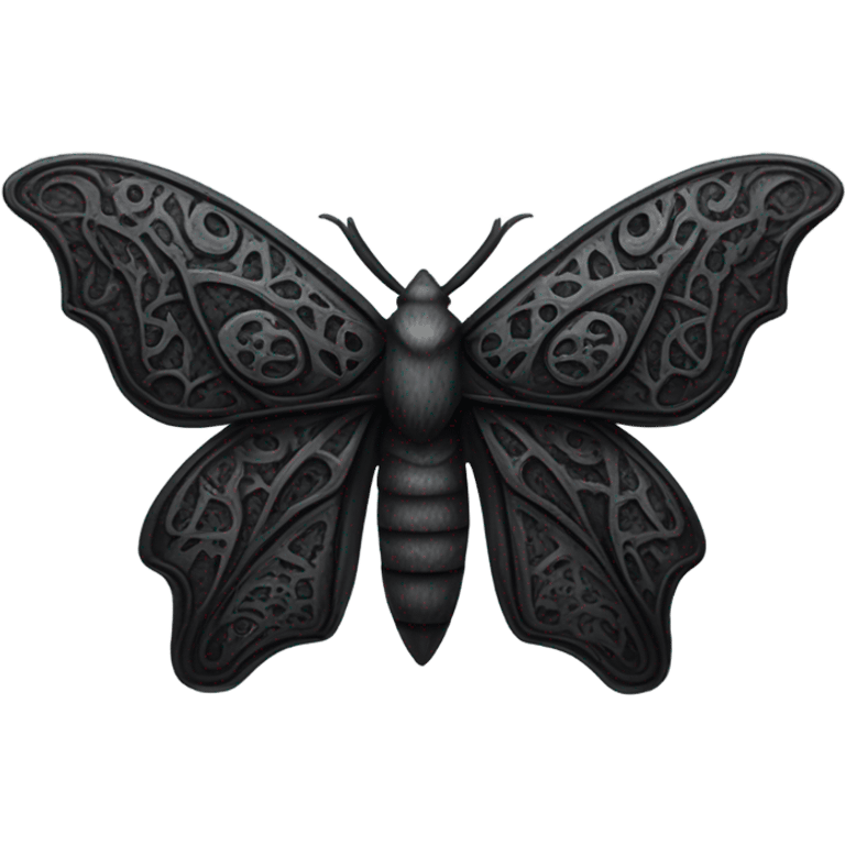 Goth style moth emoji