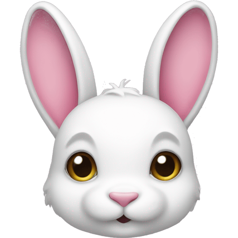 White rabbit with a pink bow emoji