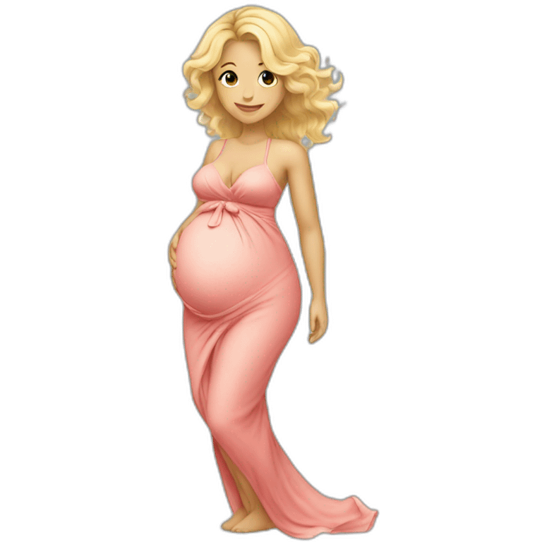 adorable pregnant blond full body women with beach-wave-hair emoji