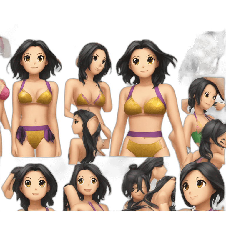 nico robin pawg small swimsuit back focus emoji