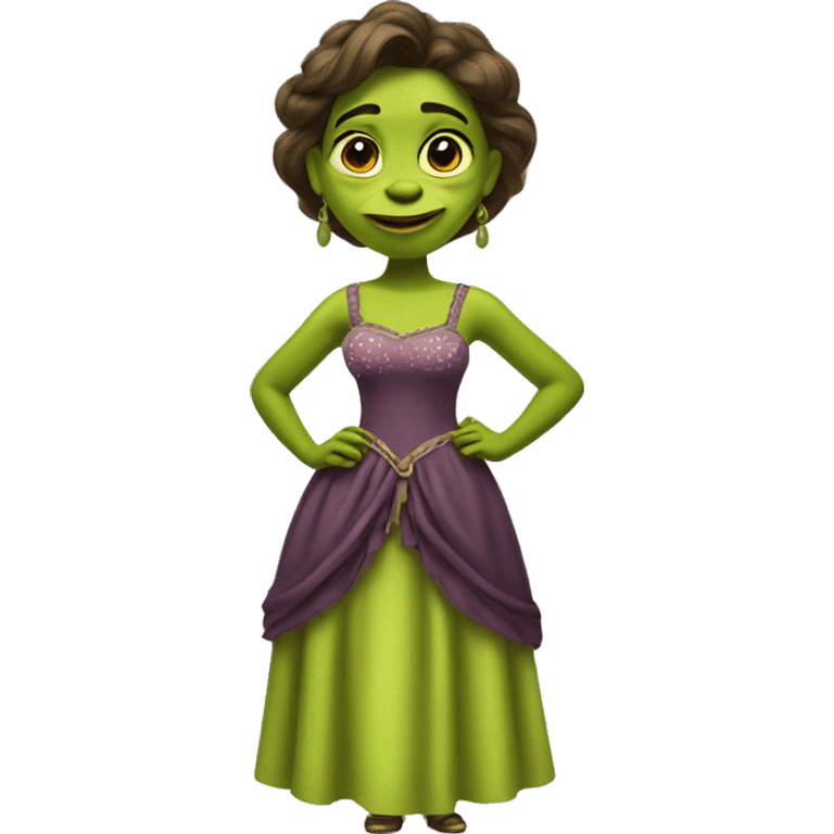 shrek wearing a dress emoji