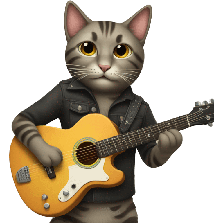 Cat with guitar emoji