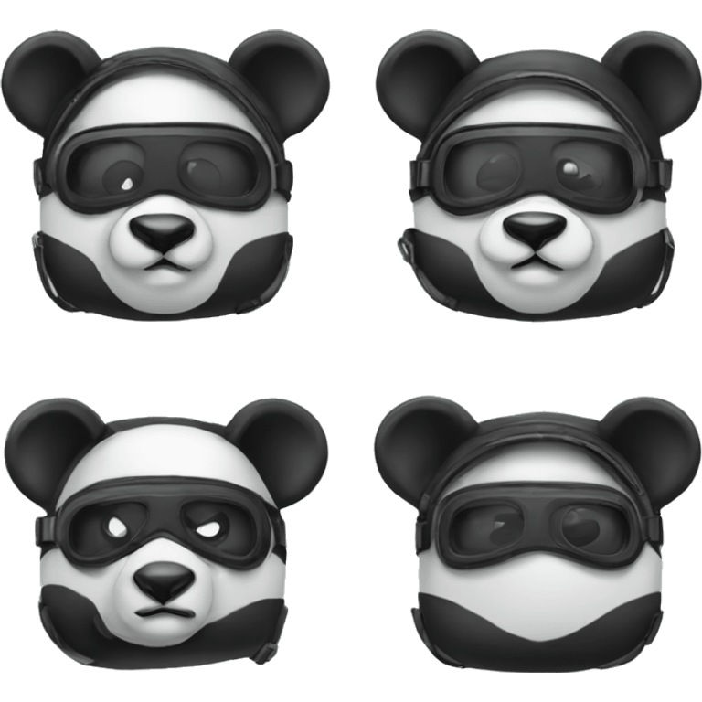 A panda with a diving mask emoji